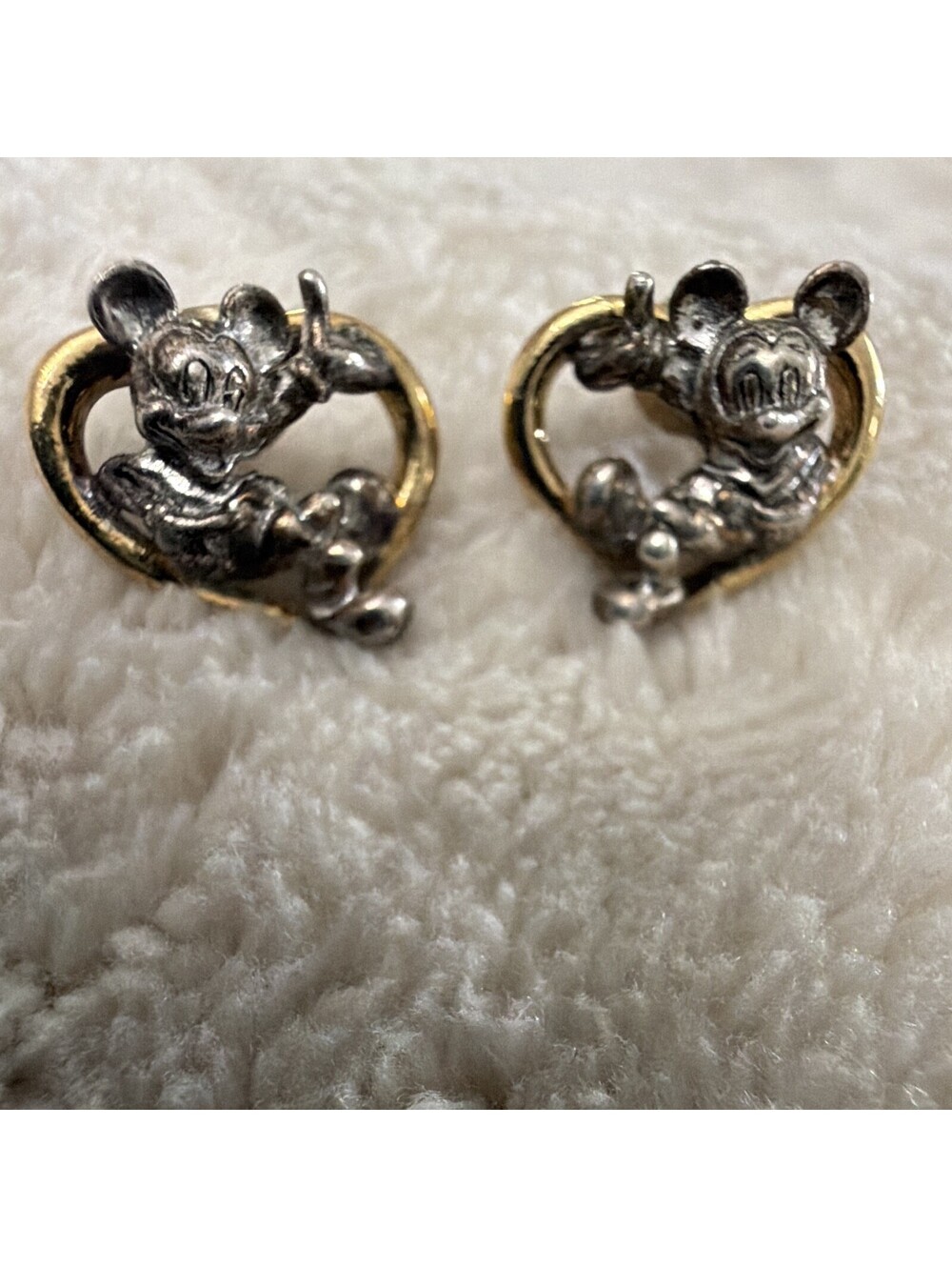 Disney Mickey Mouse Heart Stud Post Earrings - Disney Franchise .925